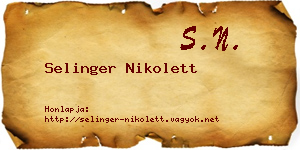 Selinger Nikolett névjegykártya