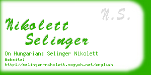 nikolett selinger business card